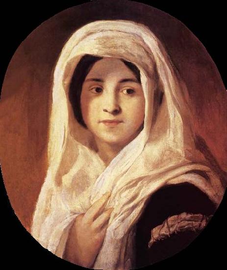 Brocky, Karoly Portrait of a Woman with Veil Sweden oil painting art